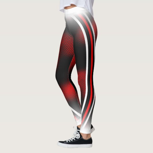 Leggings rouge+blanc+noir (Gauche)