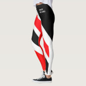 LEGGINGS ROUGE BLANC & NOIR T&T PATRIOT (Gauche)