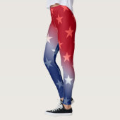 LEGGINGS ROUGE, BLANC PATRIOTIQUES, BLEU ET ÉTOILES (Gauche)