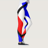 Leggings Rouge, blanc, rayures bleues (Droite)