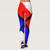 Leggings Rouge, blanc, rayures bleues (Dos)