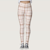 Leggings Rouge Blanc Rosé Rayures Roses (Devant)
