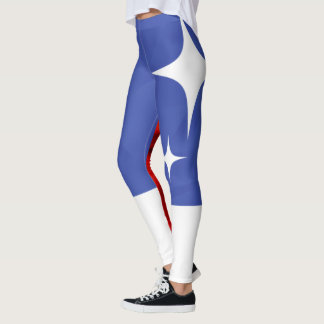 Leggings Rouge bleu et blanc étoile