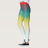 Leggings Rouge Bleu Jaune Chic Motif Zigzag (Gauche)