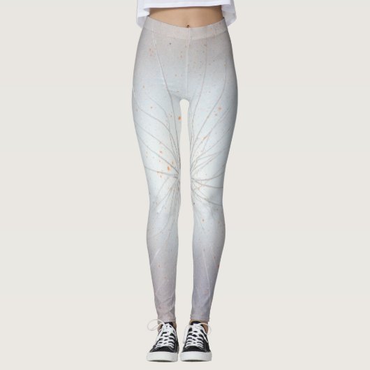Leggings Rouge clair à blanc (Devant)
