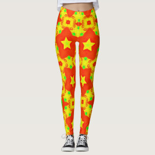 Leggings ~ Rouge clair Jaune Vert ~ Original