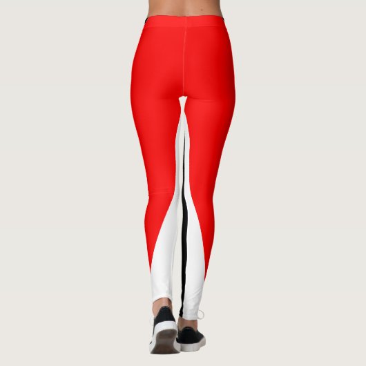 Leggings Rouge classique blanc et noir (Dos)