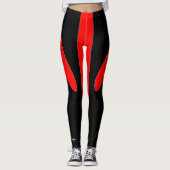 Leggings Rouge classique blanc et noir (Devant)