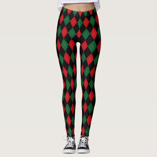 Leggings Rouge classique, vert et blanc de ~ à motifs de (Devant)