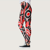 Leggings Rouge élégant, noir, blanc avec Motif subtil - (Gauche)