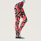 Leggings Rouge élégant, noir, blanc avec Motif subtil - (Droite)