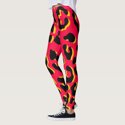 Leggings Rouge Empreinte de léopard (Gauche)