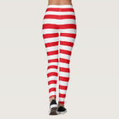 Leggings Rouge et blanc rayures Noël Halloween (Dos)