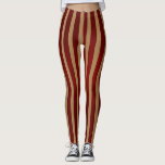 Leggings Rouge et motif rayé de rayures verticales d'or<br><div class="desc">Guêtres.</div>
