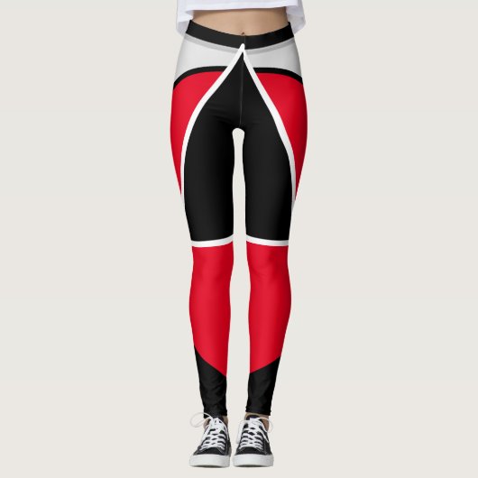 Leggings Rouge et Noir (Devant)