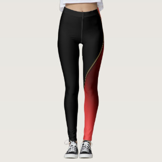 Leggings Rouge et noir amincissant