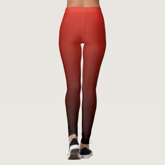 Leggings Rouge Et Noir Gradient Moderne tendance (Dos)