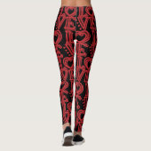 Leggings Rouge et noir Valentine LOVE Motif (Dos)