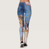 Leggings Rouge et Saphir Marbré avec Perles Dorées (Dos)