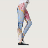 Leggings Rouge et Saphir Marbré avec Perles Dorées (Droite)