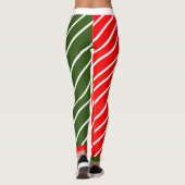 Leggings Rouge et vert avec Sucre de canne rayé (Dos)