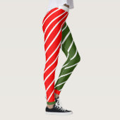 Leggings Rouge et vert avec Sucre de canne rayé (Droite)