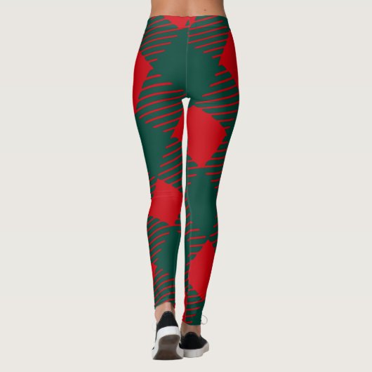 Leggings Rouge et vert Carré Box Moderne Simple Pour elle (Dos)