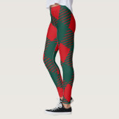 Leggings Rouge et vert Carré Box Moderne Simple Pour elle (Gauche)