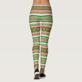Leggings Rouge et vert Noël Mandala Medallion Stripes (Dos)