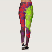 Leggings Rouge et violet vert fleur de Mandala (Dos)