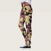 Leggings Rouge foncé et guêtres de Camo d'or (Gauche)