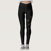 Leggings Rouge Golden Retriever Dessin Chien & Paws Noir (Devant)