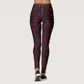 Leggings Rouge gothique et noir 3D effet mode foncé (Dos)