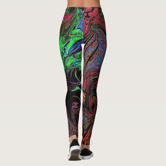 Leggings Rouge graffiti liquide (Dos)