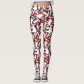 Leggings rouge gris équipe couleurs esprit volleyballs moti (Devant)