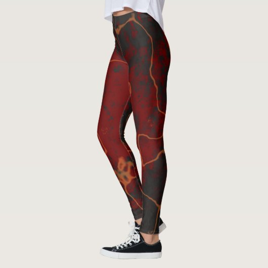 Leggings Rouge, gris et orange Abstrait (Gauche)