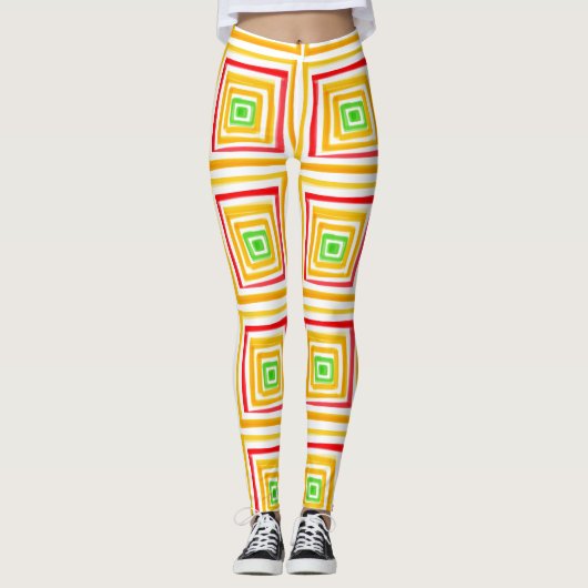 Leggings Rouge Jaune Et Vert (Devant)