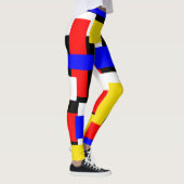 Leggings Rouge, jaune, noir et bleu géométrique (Droite)