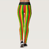 Leggings Rouge Jaune Vert Rayé Rasta (Dos)