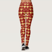 Leggings Rouge Luxe Antique Cœurs Or Saint-Valentin (Dos)