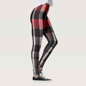 Leggings Rouge Noir Abstrait Plaid Collection moderne (Droite)