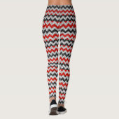 Leggings Rouge noir blanc Chevron cuir moderne (Dos)