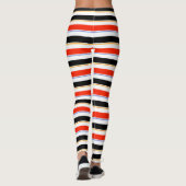 Leggings Rouge Noir Blanc Grilles Lignes Design Motif (Dos)