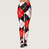 Leggings Rouge noir blanc Jacquard plaid (Dos)