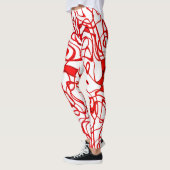 Leggings Rouge, Noir et Blanc Abstrait (Gauche)