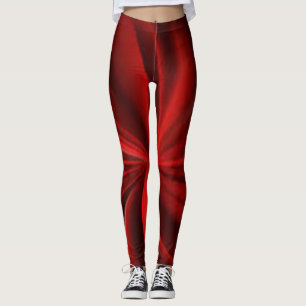Leggings Rouge Noir Marron Vert abstrait simple Couleur coo