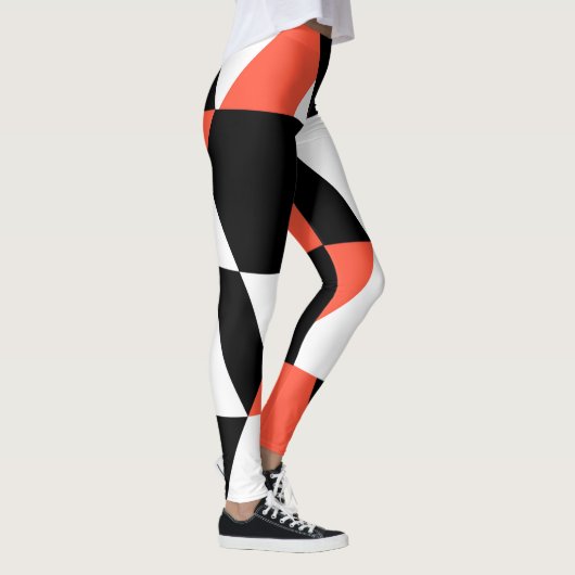 Leggings Rouge-noir, moderne, tendance, conception géométri (Droite)