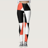 Leggings Rouge-noir, moderne, tendance, conception géométri (Devant)