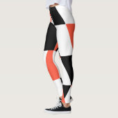 Leggings Rouge-noir, moderne, tendance, conception géométri (Gauche)