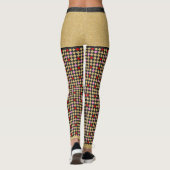 Leggings Rouge or Parties scintillant rose noire À damiers  (Dos)